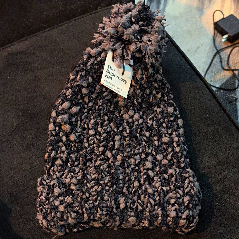 SONOMA Goods for Life Men's Beanie, Black/Gray Marled Pom Pom, One Size